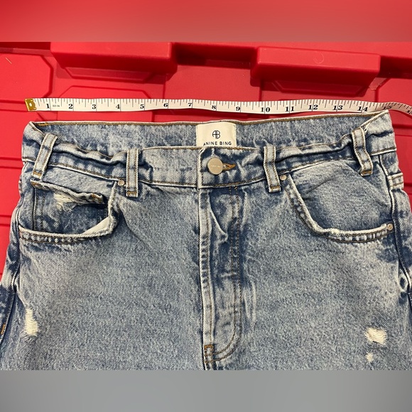 Anine Bing Gavin Distressed Straight Jeans Size 26 - Picture 11 of 11